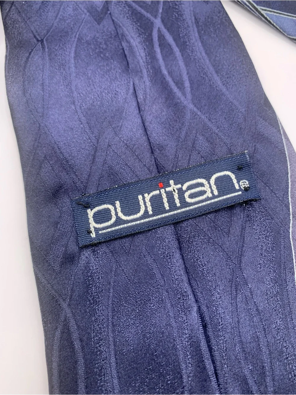 Puritan Navy and Light Blue Wave Stripe Tie